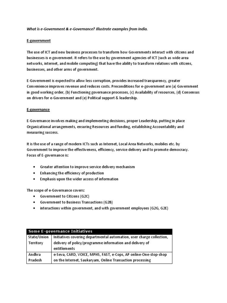 E-Government & E-Governance | PDF | E Government | Science Technology ...