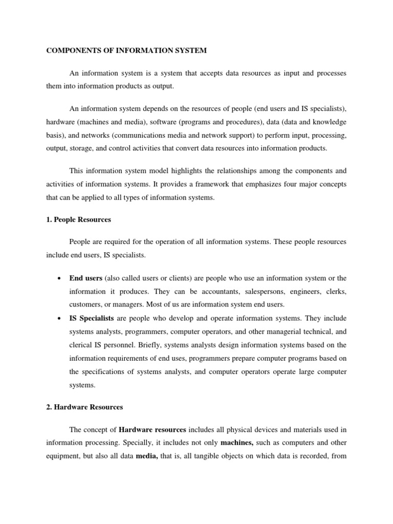 Components of Information System | PDF | Information System | Information