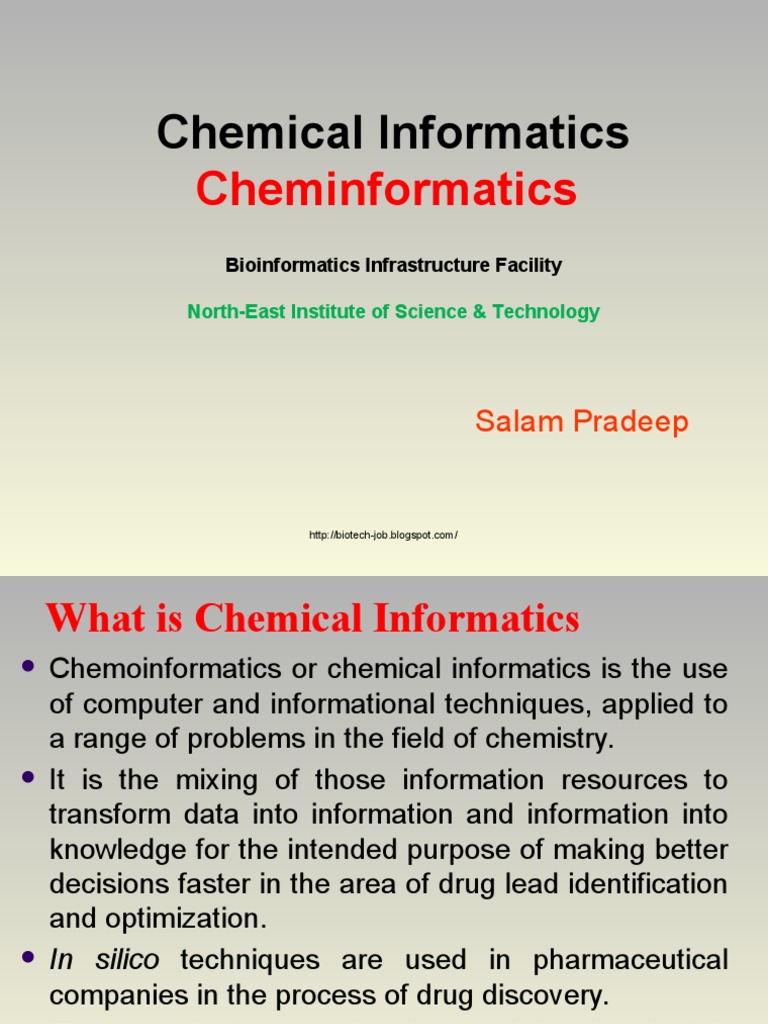 Chemical Informatics, Chemiformatics, Computational Chemistry, Chemical ...