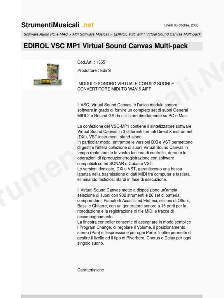 Edirol Virtual Sound Canvas Vstills