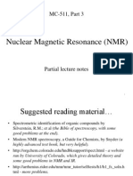 MC-511, Part 3: Nuclear Magnetic Resonance (NMR) Lecture Notes