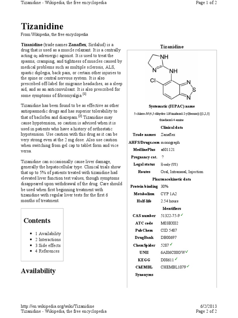 Tizanidine | Drugs Acting On The Nervous System | Drugs