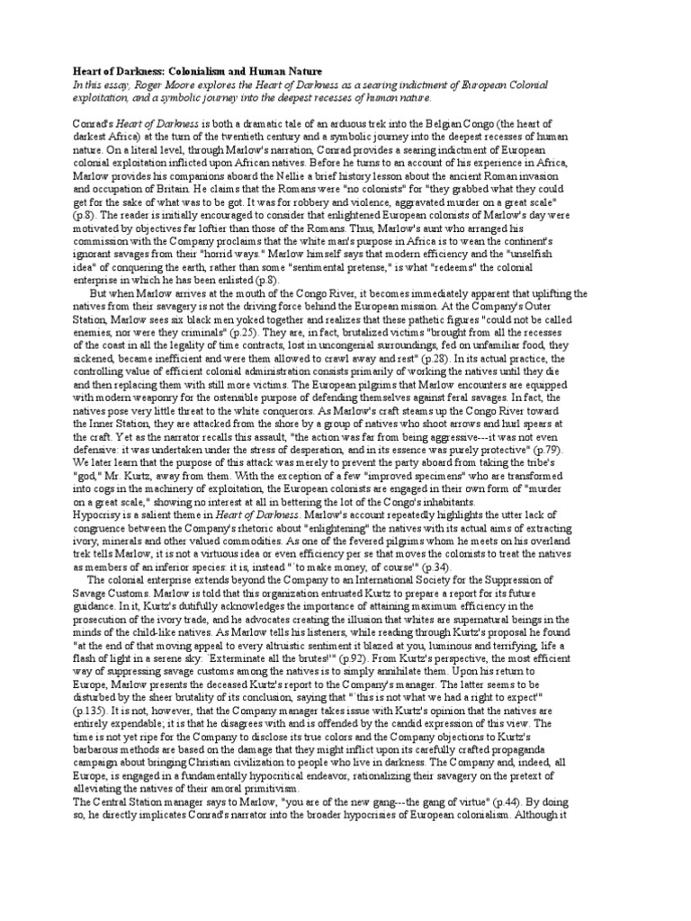 Racism in heart of darkness (sparknotes) picture