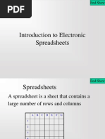 Unit 3: Introduction To Electronic Spreadsheets