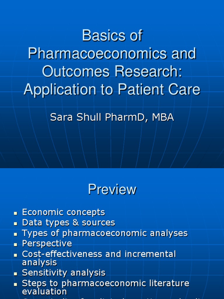 Basics of Pharmacoeconomics and Outcomes Research | PDF | Cost ...