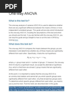 One-Way ANOVA: What Is This Test For?