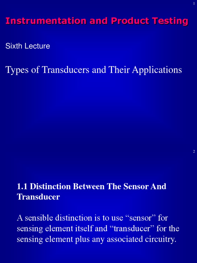 Types of Transducer and Application PDF Inductor Capacitor