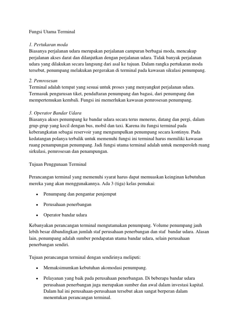 Fungsi Utama Terminal Pdf