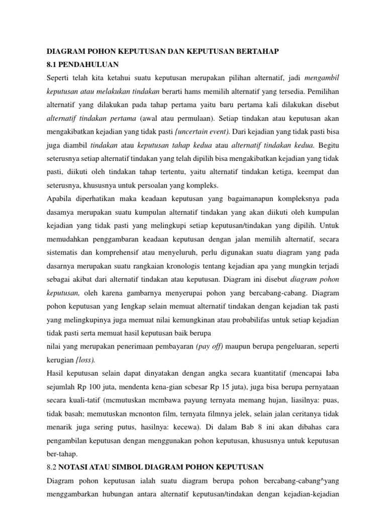 Diagram Pohon Keputusan Dan Keputusan Bertahap