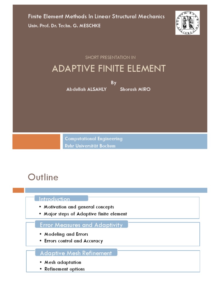 Adaptive Finite Element Methods Overview | PDF | Finite Element Method ...