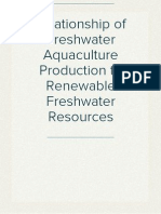 Relationship of Freshwater Aquaculture Production To Renewable Freshwater Resources
