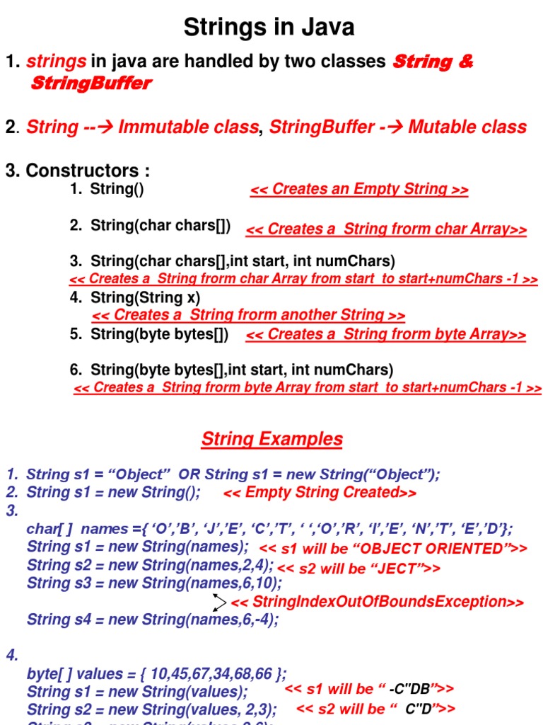 Java Strings Guide Handle Strings in Java PDF String