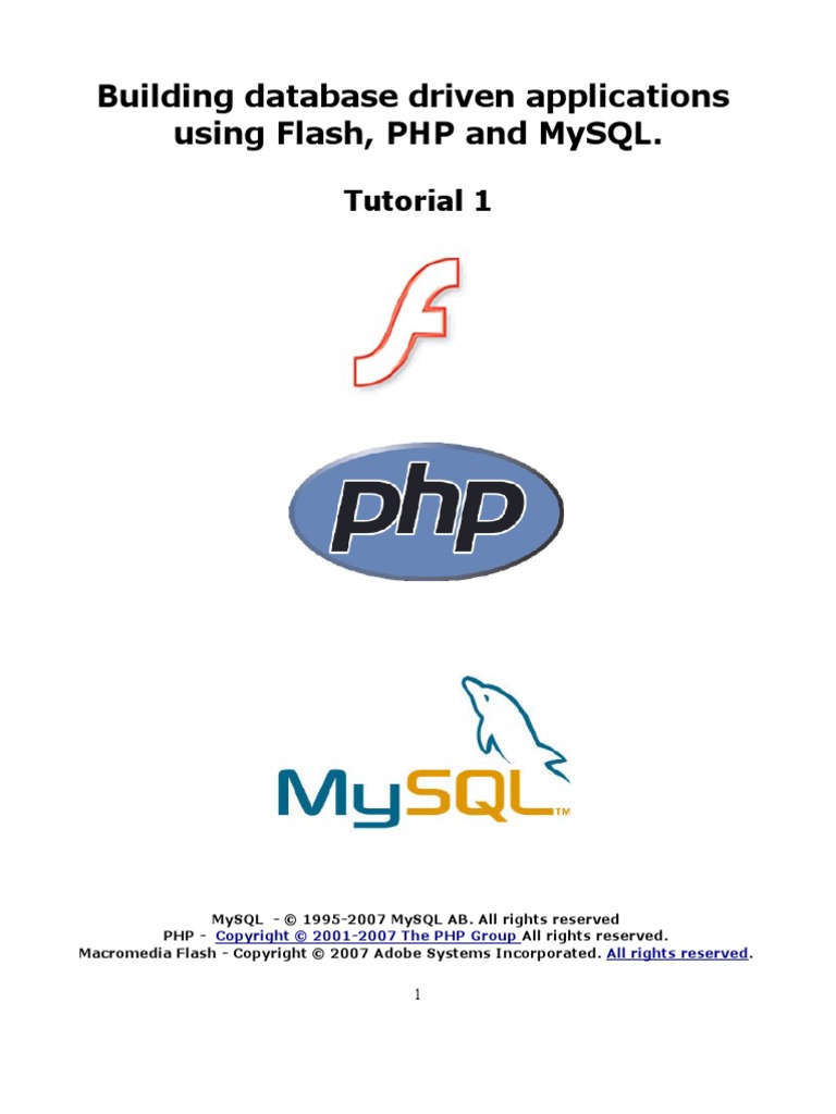 PHP Flash MySQL Tutorial 1 | PDF | Adobe Flash | Php