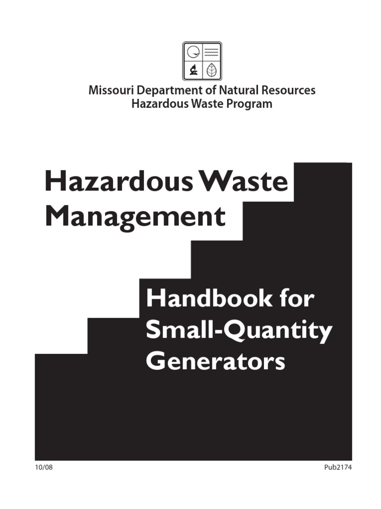 Hazardous Waste Management Handbook For SmallQuantity Generators