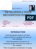 Voice Recognition System Seminar