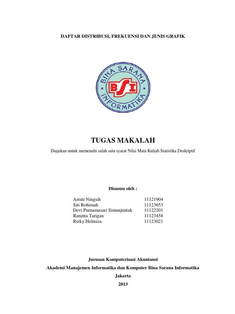 Contoh Makalah Distribusi Frekuensi Dan Jenis Grafik Barisan Contoh
