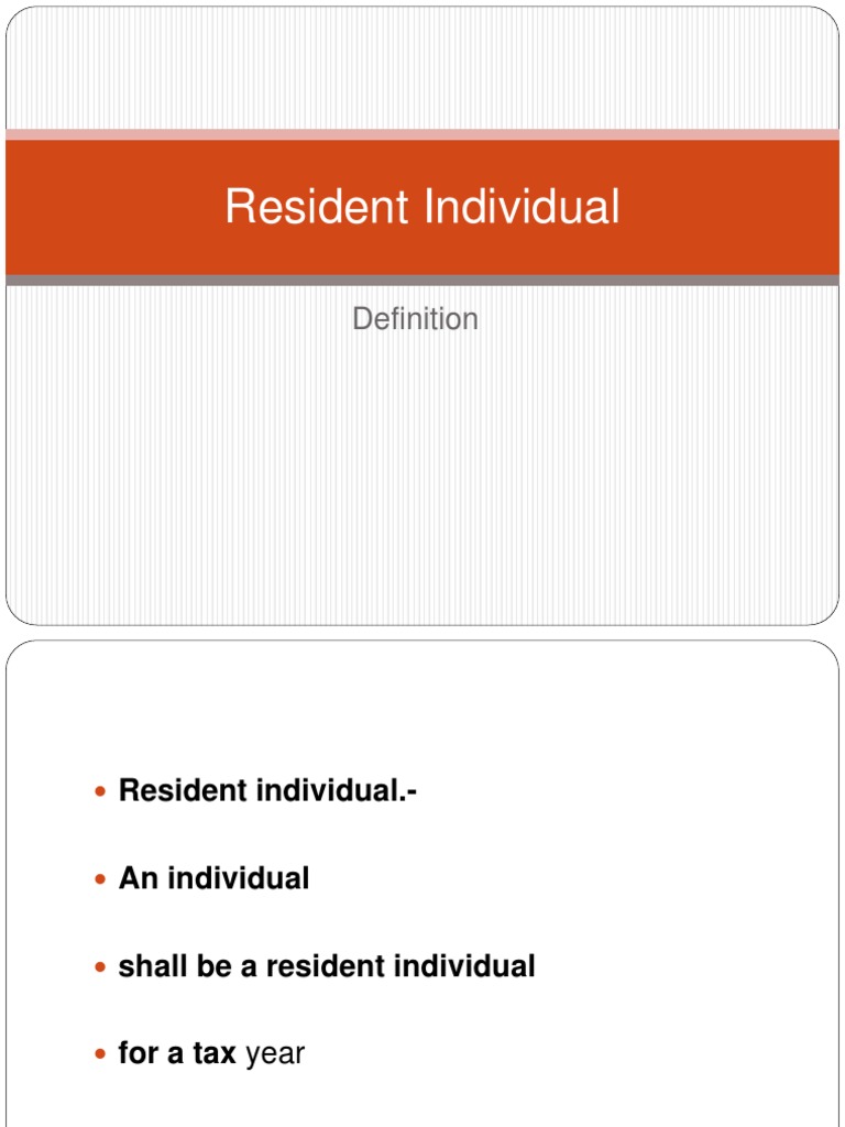 Definition of Resident Individual in Pakistan | PDF
