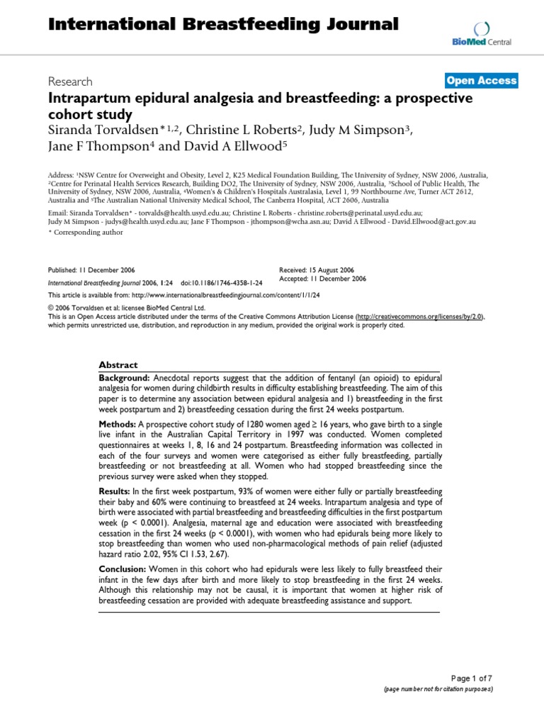 Journal on breastfeeding Childbirth Breastfeeding