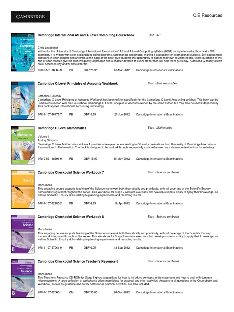 Cie Resources Teachers Textbook