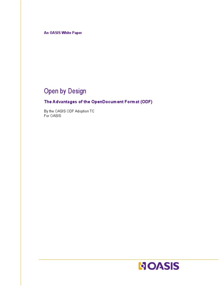 Advantages of OpenDocument Format (ODF) | PDF | Xml | Computer File Formats