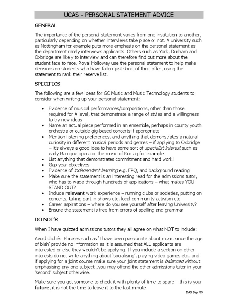 UCAS Personal Statement Help & Skills 