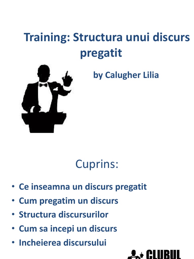 Training Structura Unui Discurs Pregatit | PDF