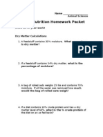 Animal Nutrition Homework Packet