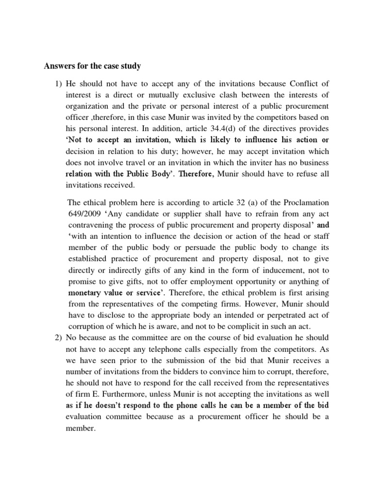 Procurement assignMENT Case Study PDF