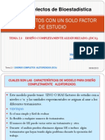 DISEÑO DE EXPERIMENTOS CON UN SOLO FACTOR DE ESTUDIO  (DCA)._2013_2