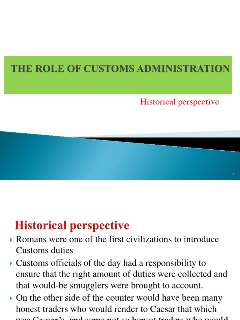 research literature about customs administration