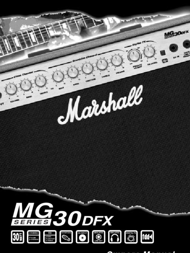 Marshall MG30DFX Owners Manual PDF Audio Engineering Amplifier