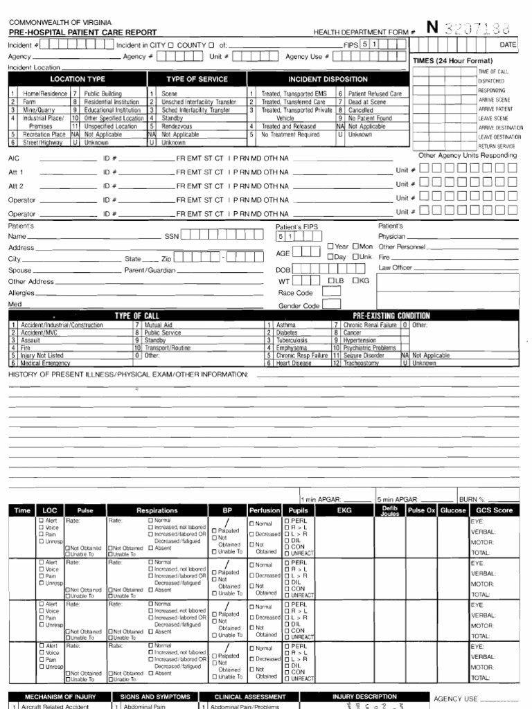Virginia PCR | PDF | Intravenous Therapy | Emergency Medical Services