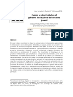 Cuerpo y Subjetividad en El Gobierno Institucional Del Encierro Juvenil