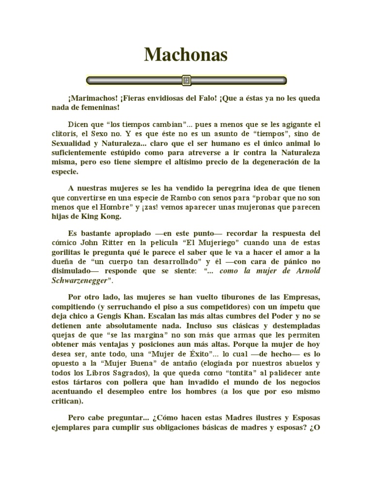 Machonas-Mujeres Dominantes - Por Badani | PDF | Mujer | Sexo