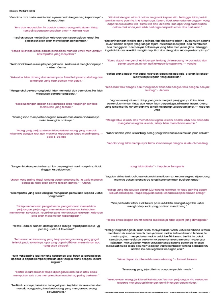 Koleksi Mutiara Kata