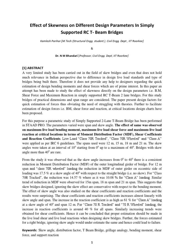 Design Chart For 2 Lane Bridge Irc Loading | PDF
