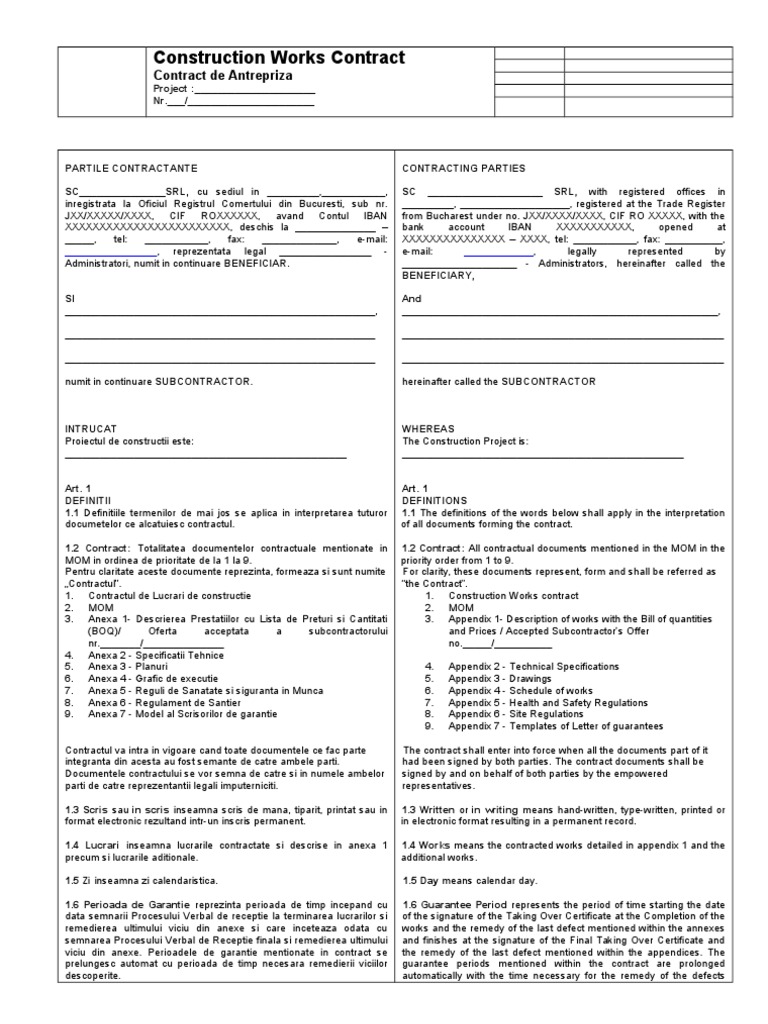 Construction Works Contract | PDF