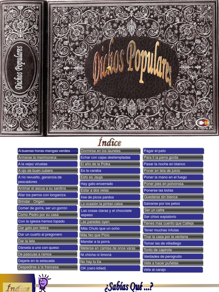 Para Ti La Perra Gorda Significado Sabias Que Dichos Populares | PDF