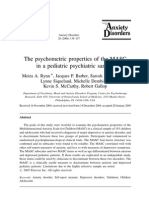 The Psychometricproperties of the Masc in a Pediatric Psychiatric Sample