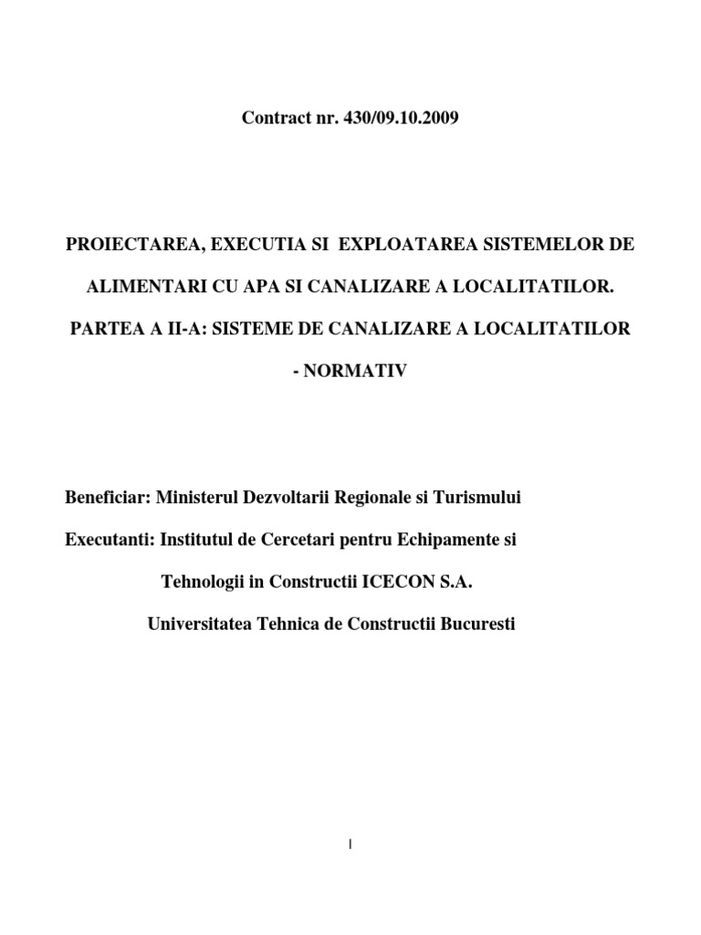 Normativ Apa Canalizare | PDF