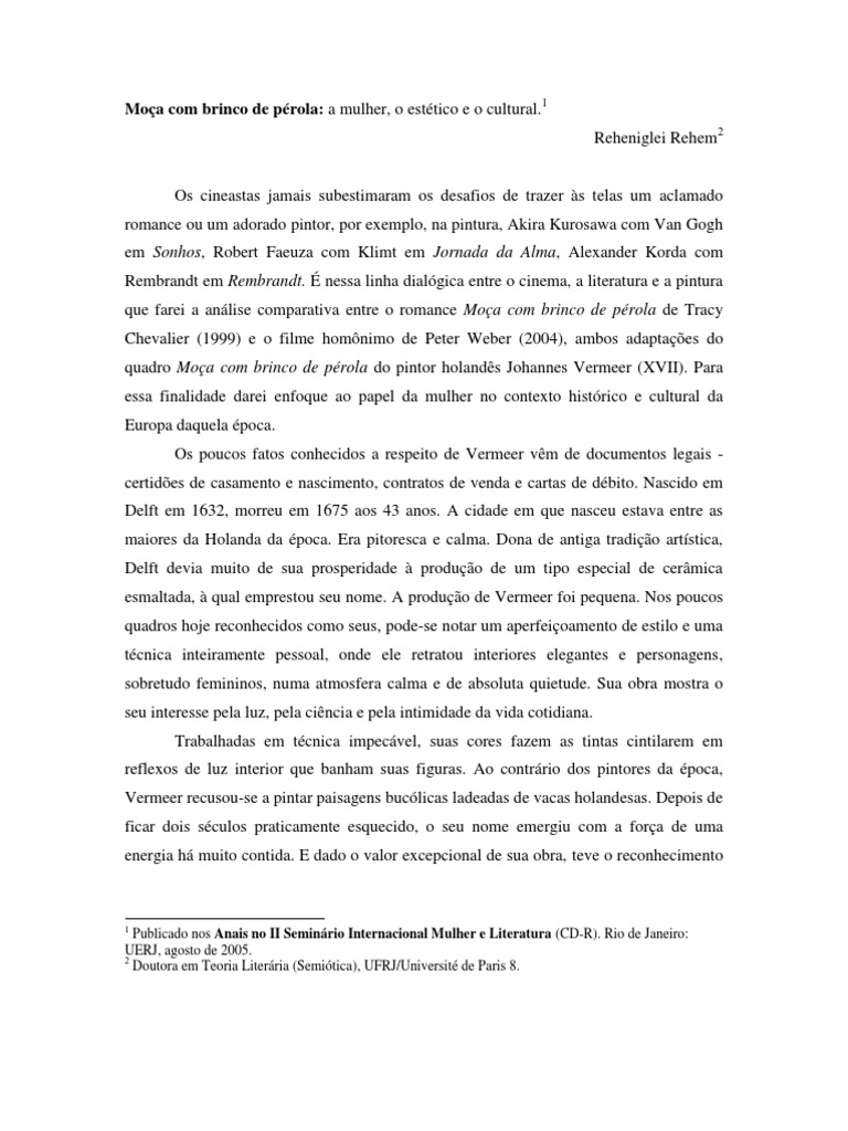 A Rapariga Do Brinco de Perola | PDF | Holanda | Pinturas, image size:768x1024