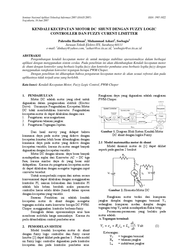 Kendali Motor DC Dengan Fuzzy Logic