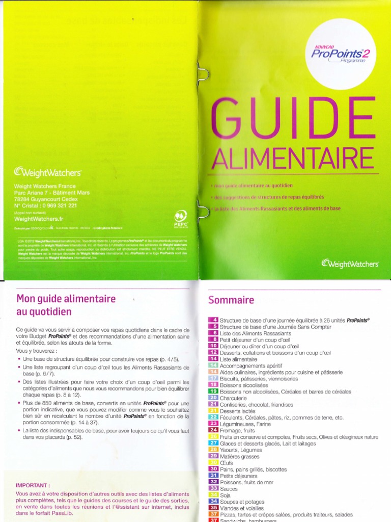 Pdf Liste Points Weight Watchers Gratuit Imprimer Guide Alimentaire PP2 PDF | PDF | sauce | Légumes
