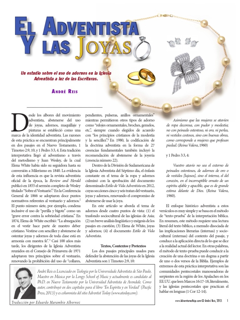 El Adventista y Las Joyas | PDF | Pablo el apóstol | Iglesia Adventista del  Séptimo Día