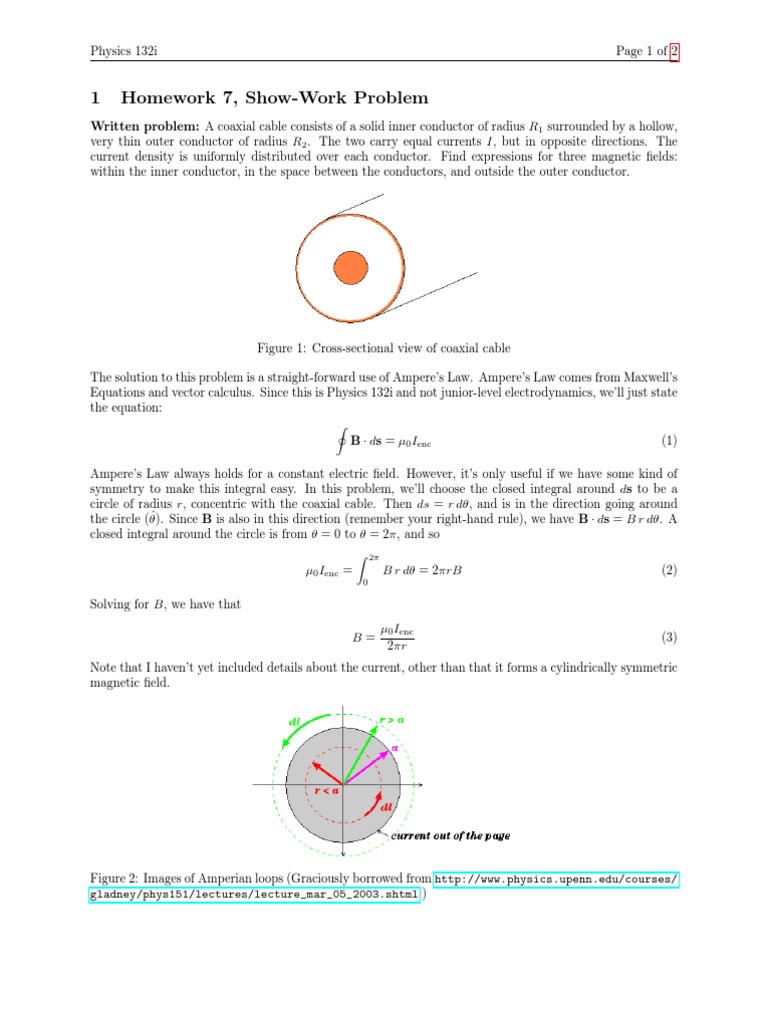 Phys132I HW7 PDF Field Coaxial Cable