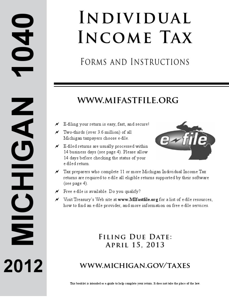 MI1040 Booklet PDF Tax Refund Tax In The United States