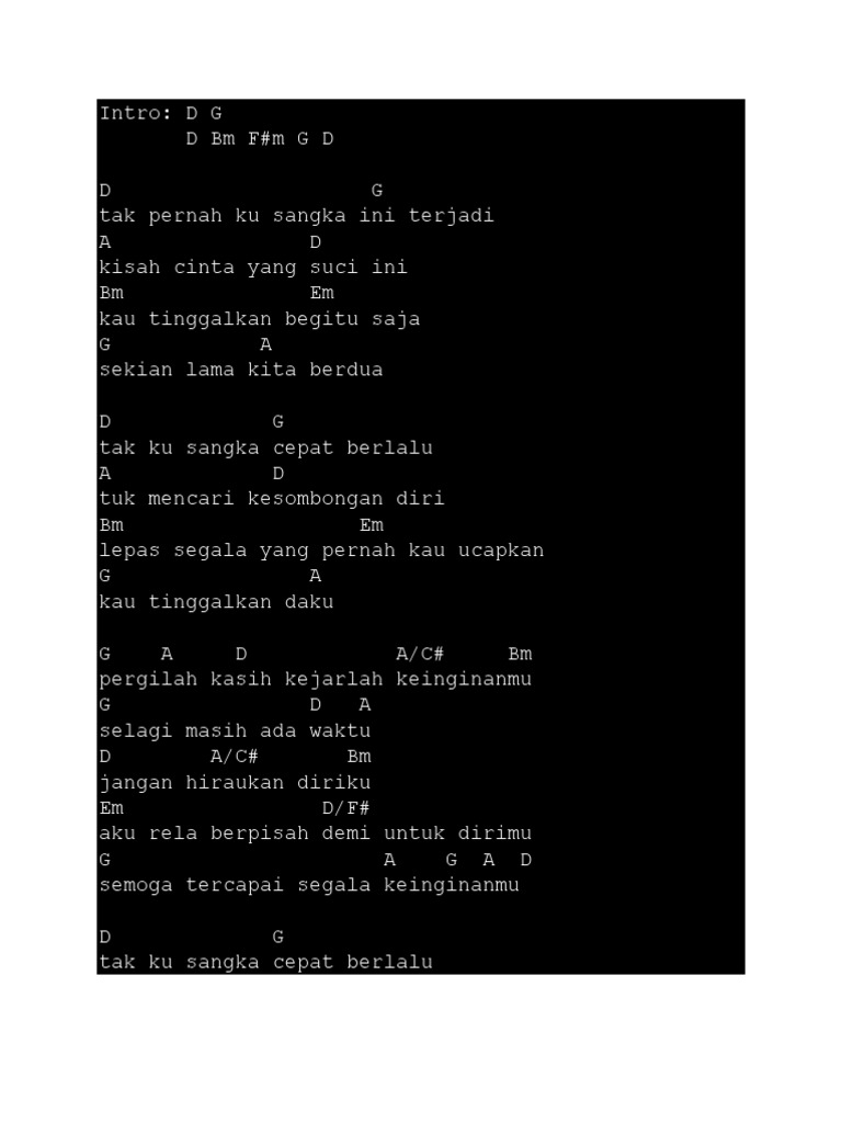 chord pergilah kasih