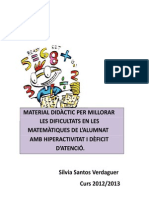 Material Didàctic Matematiques Adaptat A Les Necessitats Educatives de L'alumant Amb Tdah