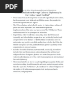 Conflict Resolution Through Cultural Diplomacy in the Middle East
