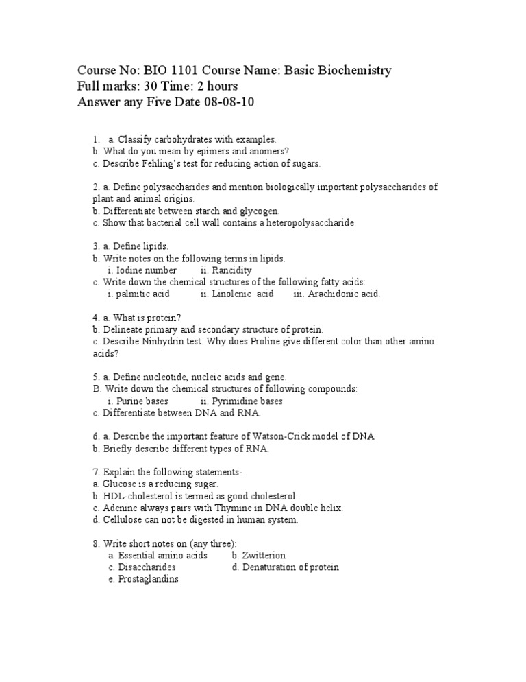 Biochemistry Exam 1 Polysaccharide Biochemistry